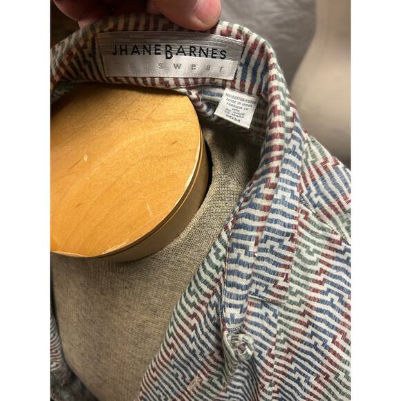 3 Tommy Bahama Jhane Barnes Bluewater silk cotton Tropical summer short sleeve M - Picture 4 of 11